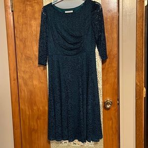 Studio One hunter green lace dress.